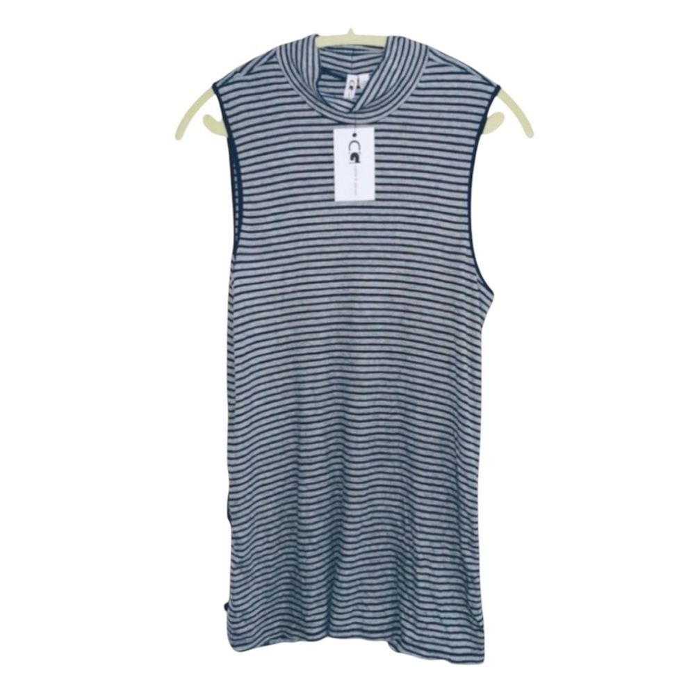 Cable and Gauge Striped Sleeveless Cotton Tunic Dress Size L NEW